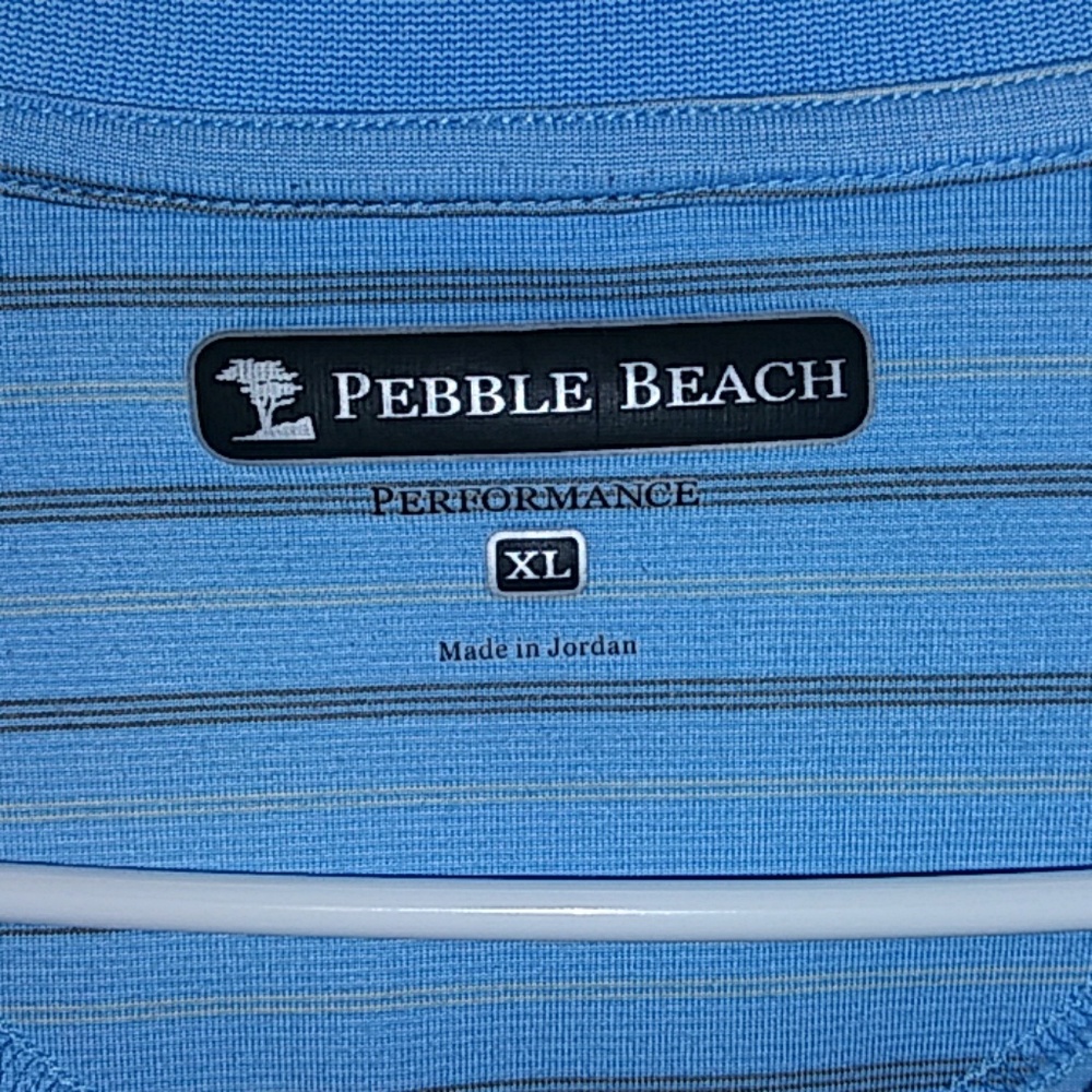 Pebble Beach XXL Performance golf polo blue stripe - Picture 3 of 3